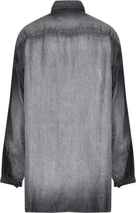 Diesel Womens Shirt De-Arven-S Coated Denim Grey Chlorofibre