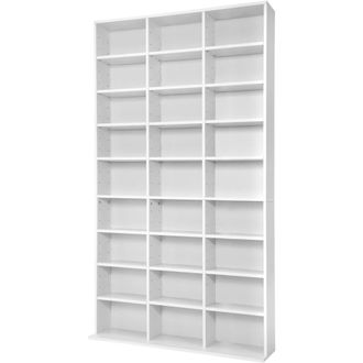 TecTake Estanter&iacute;a para DVD-CD, baldas ajustables, 180 x 102 x 23,5 cm, blanco