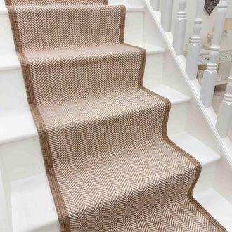 Runrug Stair Runner Carpet - Reversible & Durable, 2mm - Illusion in Brown | Size: 60 cm x 630 cm