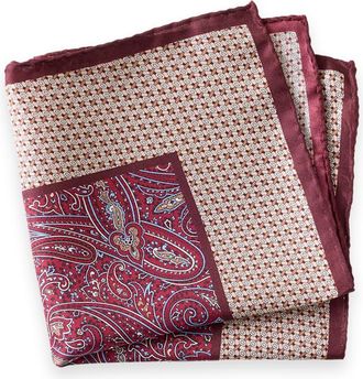 Paul Fredrick Paisley Silk Pocket Square