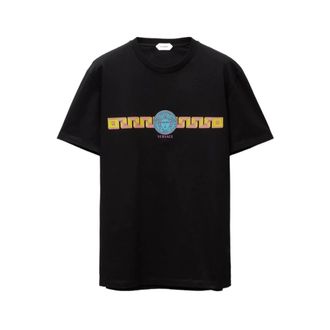 Versace Heren, Tops, Zwart, Maat: M Katoen
