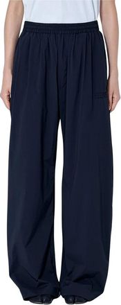 Maison Margiela Broek met elastische taille en wijde pijpen - Dames - Wijde Broeken - Zwart - 2XS - Broeken