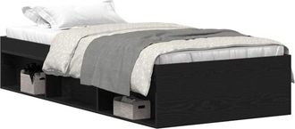 vidaXL Bed Frame without Mattress Black Oak 90x200 cm Engineered Wood Vidaxl