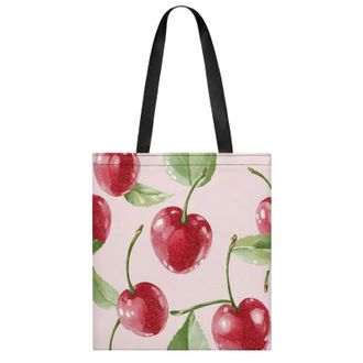 Generic Cherries Pattern Womens Tote Casual Shopping Bag Lightweight Shoulder Bags Hobos Handbag for Work Travel Daily 35x40cm