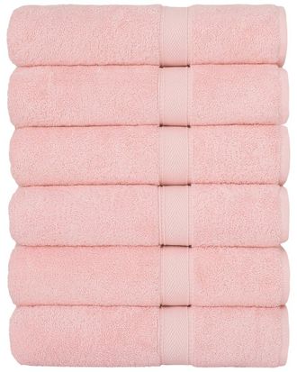 Linum Home Textiles Set Of 6 Turkish Cotton Sinemis Terry Bath Towels