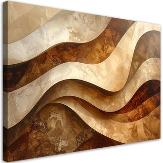 Feeby Impresi&oacute;n De Imagen, Olas Abstractas En Beige, 120x80