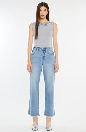 Kancan Bri Essentials High Rise Slim Wide Leg Jeans in Medium Wash at Nordstrom, Size 31