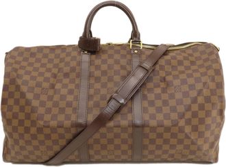 Louis Vuitton Damier Canvas Ebene Damier Canvas Boston Bag (Pre-Owned)