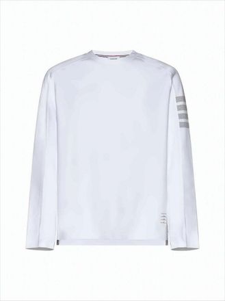 Thom Browne Long-Sleeve T-Shirt With Minimalist Design And Tricolor Detail