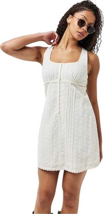 Jack Wills Zomerminijurk voor dames met geborduurde en gehaakte details (Vintage Wit)