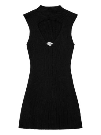 Diesel M-Oloni-Short keyhole-neck ribbed mini dress - women - Wool - S - Black