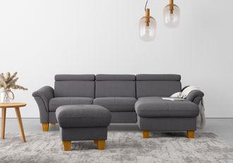 HOME AFFAIRE Ecksofa »Lindgren L-Form« wahlweise mit Bett mit klappbaren Rollen, Kasten und Kopfverstellung