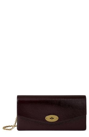 Mulberry Darley Patent Leather Clutch in Deep Aubergine at Nordstrom