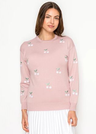 YAL New York Soft Pink Knit with Berry Detail