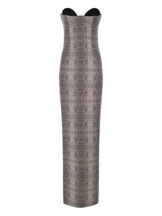 Elisabetta Franchi Abito Red Carpet con stampa - Nero