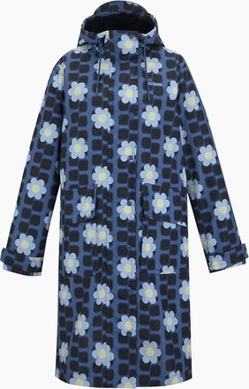 Regatta Womens Regatta Womens/Ladies Orla Kiely Floral Long Length Waterproof Jacket - Blue - Size: 16