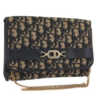 Dior Pre-owned Clutches, female, Blue, Size: ONE SIZE Pre-owned Vintage Trotter Shoulder Bag