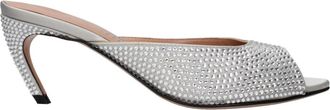 The Attico Satijnen Stiletto Hak Sandalen - Dames - Muiltjes - Grijs - 37 EU - Satijn - Schoenen