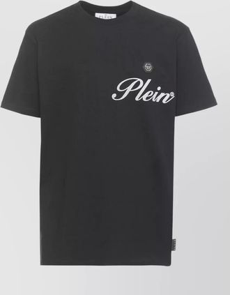 Philipp Plein round neck cotton t shirt straight hem