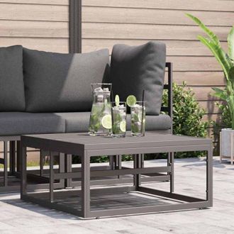 vidaXL Muebles De Exterior Negro 70 X 70 X 32 Cm Metal Vidaxl