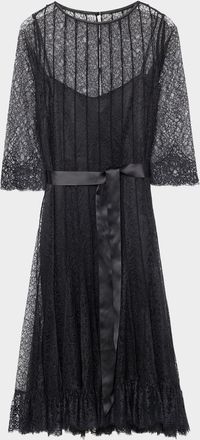 Teri Jon Pintuck Laced Cocktail Dress