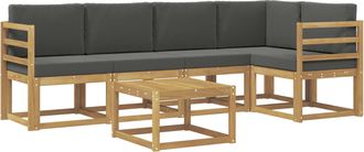 vidaXL Conjunto De Sof&aacute;s De Exterior 6 Uds. Blanco Y Antracita Vidaxl