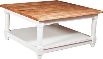 Biscottini International Mesita De Humo Estilo Country De Madera Maciza De Tilo Armaz&oacute;n Blanco Plan Acabado Con Efecto Natural Made In Italy