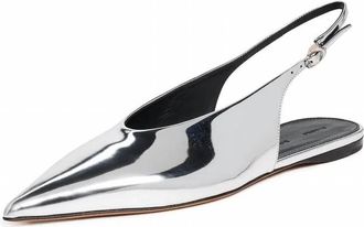 Proenza Schouler Womens Slash Slingbacks Flat In Silver