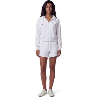 Lords of Harlech Womens Cropped Terry Toweling Zip Hoodie in White at Nordstrom, Size Xx-Large