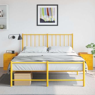 vidaXL Vidaxl - Mesitas De Noche 2 Unidades Acero Amarillo 34,5x39x44 Cm