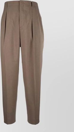 Cellar Door pleated trousers button detail belt loops