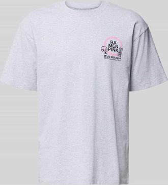 Edwin T-Shirt aus Baumwolle Modell RAMEN PINK in Hellgrau Melange, Gr&ouml;&szlig;e XXL
