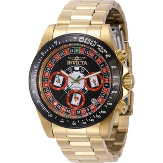 Invicta Speedway Roulette Casino Chronograph GMT Quartz Black Dial Mens Watch 44644