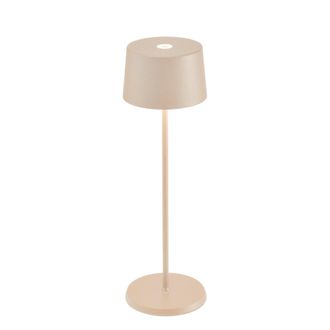 Zafferano Zafferano Lampada A Led Da Tavolo Olivia Pro Sabbia Ricaricabile E Dimmerabile - 2200-2700-3000k 9h Alla Massima Potenza