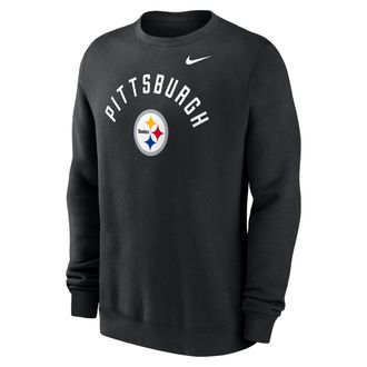 Nike Pittsburgh Steelers Club Nike Mens NFL Pullover Crew in Black | NKPV00A7L-ANW