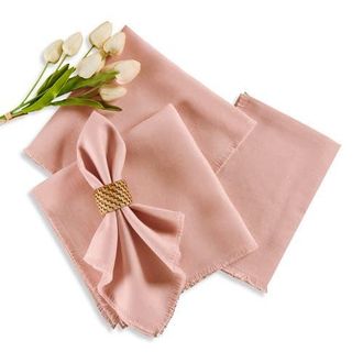 Solino Home Linen Dinner Napkins - Fringe, 20 x 20 in Misty Pink at Nordstrom, Size Large