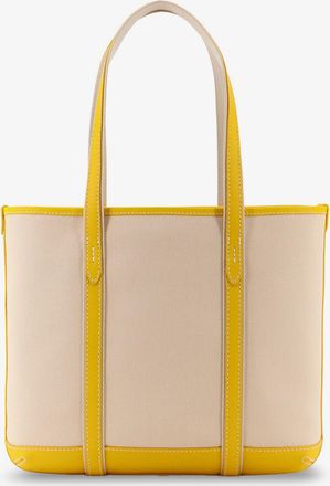 Polo Ralph Lauren Womens Canvas Shoulder Bag With Embroidered Logo Yellow Canvas-Leather Canvas/leather