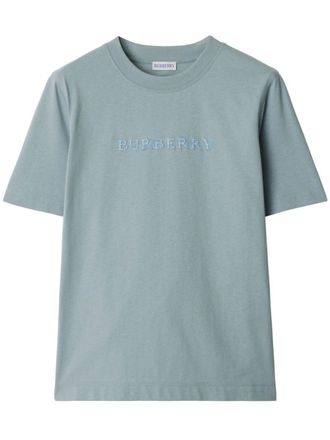 Burberry paisley logo T-shirt - women - Cotton - S - Blue