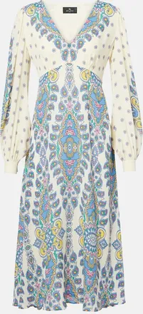 Etro Abito midi in crêpe de chine con stampa