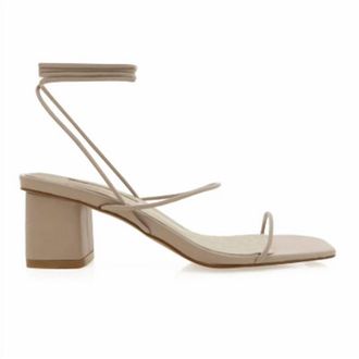 Billini Womens Tie Ankle Strap Block Heel Sandal In Stone