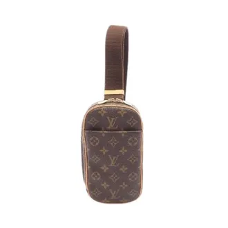 Louis Vuitton Vintage, unisex, Bruin, ONE Size, Leer, Pre-owned Pochette Gange Monogram Heuptas
