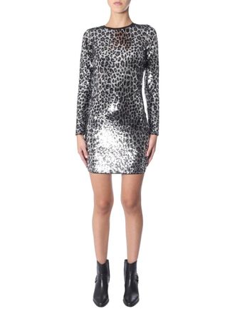 Michael Michael Kors Leopard Print Dress - Gray
