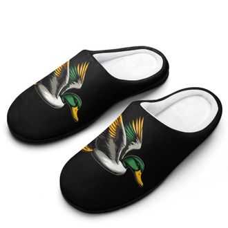 Generic Flying Wild Mallard Duck Womens Slippers Warm House Slippers Indoor House Shoes with Anti-Skid Rubber Sole