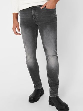 Only & Sons Slim-fit-Jeans ONLY & SONS LOOM SLIM, Herren, Gr. 30, L&auml;nge 34, grau (grau denim), Denim/Jeans, Obermaterial: 98% Baumwolle, 2% Elasthan, schmal, Jean