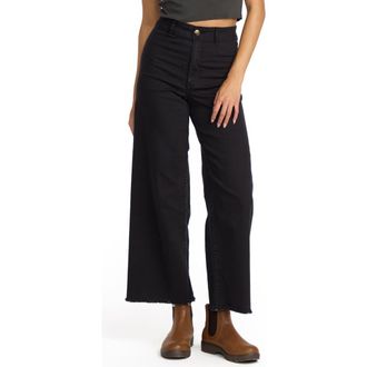Billabong Free Fall Stretch Crop Wide Leg Pants in Black at Nordstrom Rack, Size 27