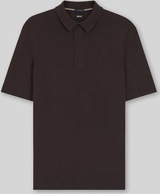 HUGO BOSS Regular Fit Poloshirt aus reiner Schurwolle Modell NOLANO in Mittelbraun, Gr&ouml;&szlig;e XXXL