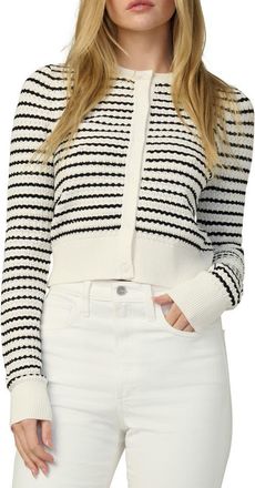 Joe's The Pointelle Dani Cardigan in Milk/Black Stripe at Nordstrom Rack, Size X-Large