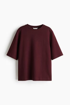 H&M Kastiges T-Shirt aus Interlock-Jersey - Red