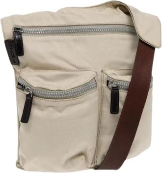 Fendi Pre-owned Cross Body Bags, female, Beige, Size: ONE SIZE Pre-owned Canvas Cross Body Bag