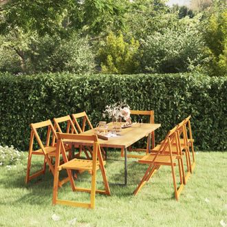 vidaXL Vidaxl - Sillas De Jard&iacute;n Plegables 8 Uds Madera Maciza De Acacia